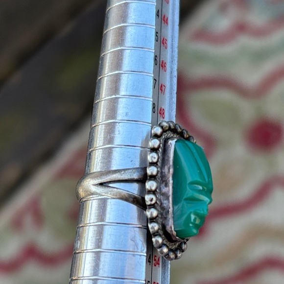 925 silver ring with malachite face - Picture 5 of 6